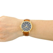  Shop Authentic Movado Heritage Celestograf Navy Blue Dial Brown Leather Strap Watch For Women - 3650010 - Luxxuri