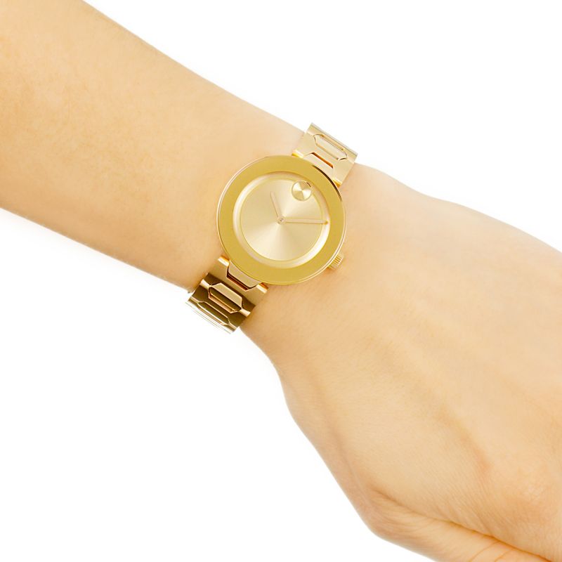  Shop Authentic Movado Bold Gold Dial Gold Steel Strap Watch For Women - 3600382 - Luxxuri