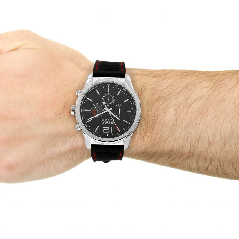  Shop Authentic Hugo Boss Professional Black Dial Black Silicone Strap Watch for Men - 1513525 - Luxxuri