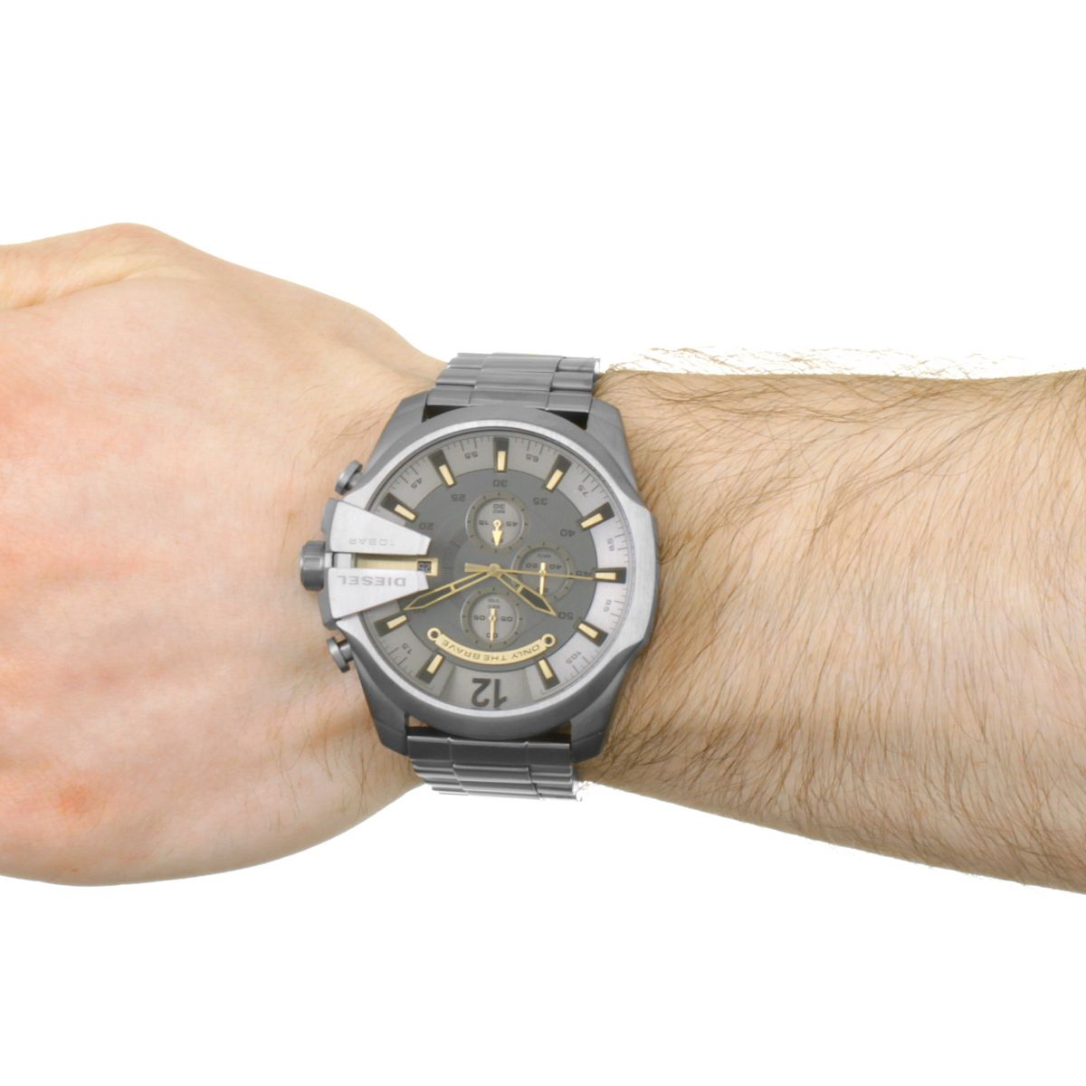  Shop Authentic Diesel Mega Chief Chronograph Grey Dial Grey Steel Strap Watch For Men - DZ4466 - Luxxuri