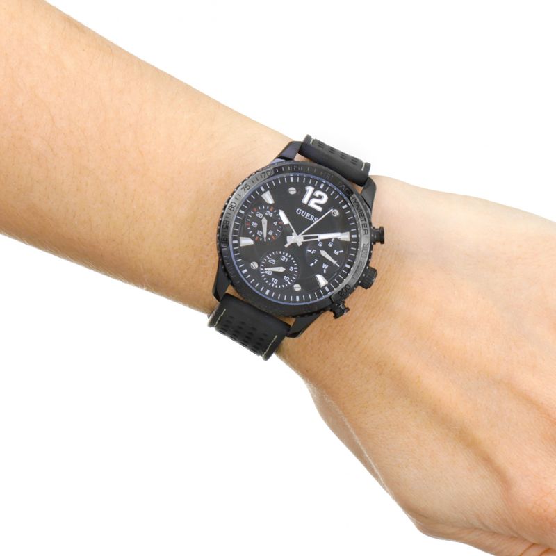  Shop Authentic Guess Marina Chronograph Black Dial Black Rubber Strap Watch for Women - W1025L3 - Luxxuri