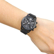  Shop Authentic Guess Marina Chronograph Black Dial Black Rubber Strap Watch for Women - W1025L3 - Luxxuri