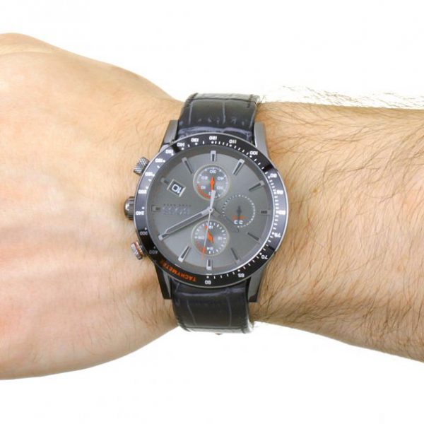  Shop Authentic Hugo Boss Rafale Chronograph Grey Dial Black Leather Strap Watch For Men - HB1513445 - Luxxuri