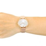  Shop Authentic Emporio Armani Kappa Rose Gold & White Dial Beige Nude Leather Strap Watch For Women - AR2510 - Luxxuri