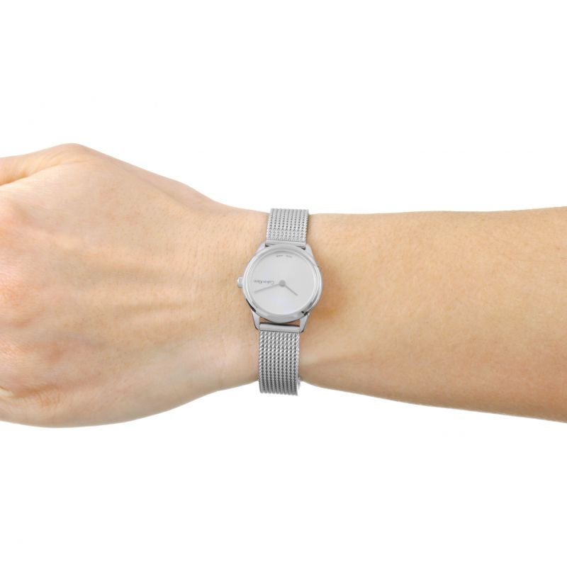  Shop Authentic Calvin Klein Minimal Silver Dial Silver Mesh Bracelet Watch for Men - K3M211Y6 - Luxxuri