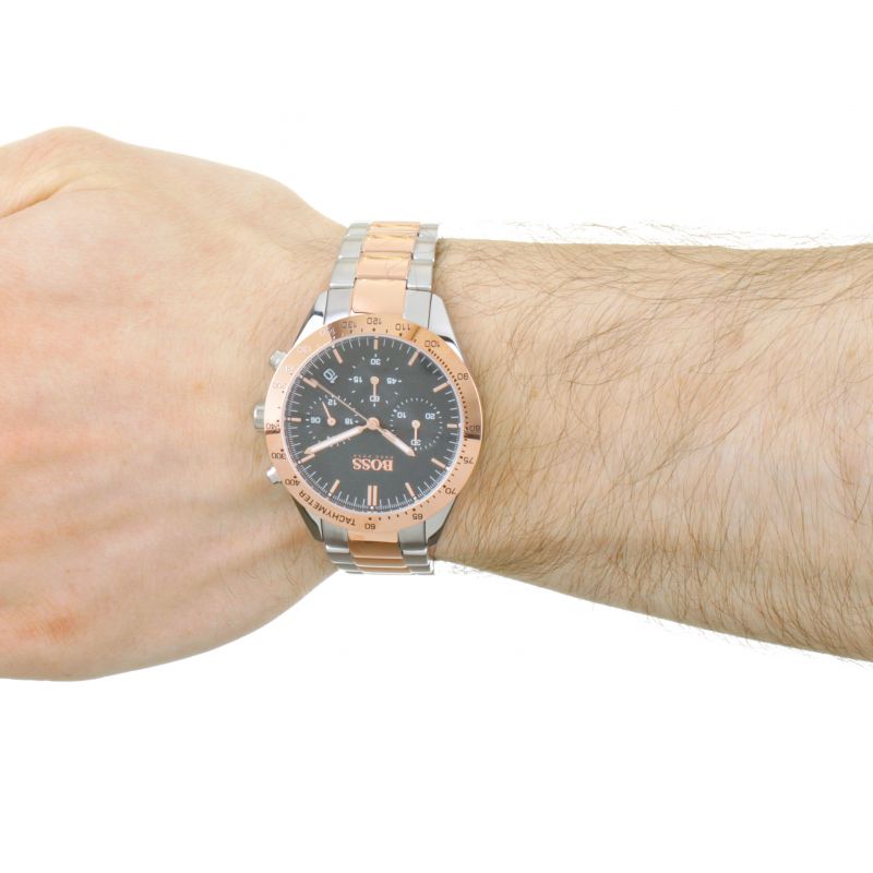  Shop Authentic Hugo Boss Talent Black Dial Two Tone Steel Strap Watch for Men - 1513584 - Luxxuri