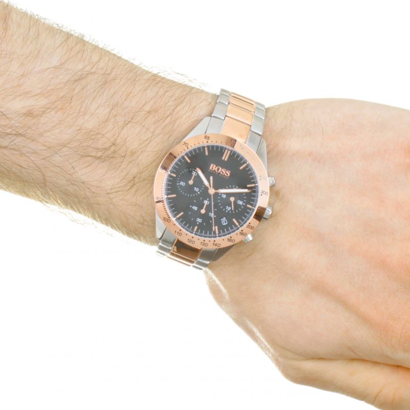  Shop Authentic Hugo Boss Talent Black Dial Two Tone Steel Strap Watch for Men - 1513584 - Luxxuri