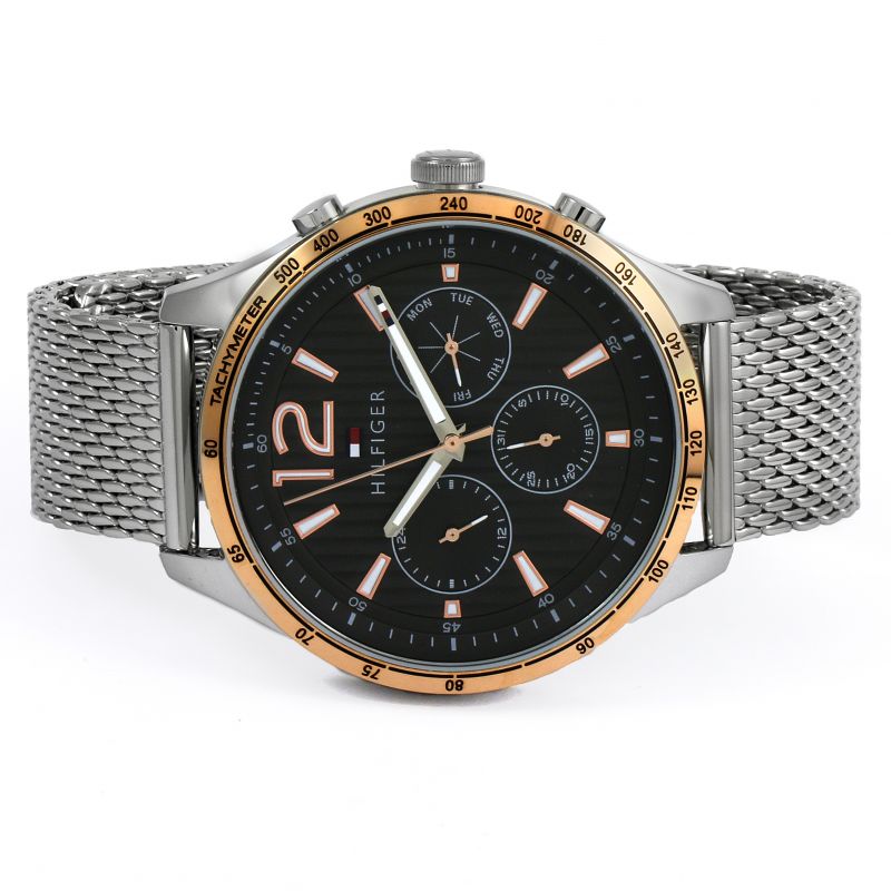  Shop Authentic Tommy Hilfiger Gavin Chronograph Quartz Grey Dial Silver Mesh Bracelet Watch for Men - 1791466 - Luxxuri