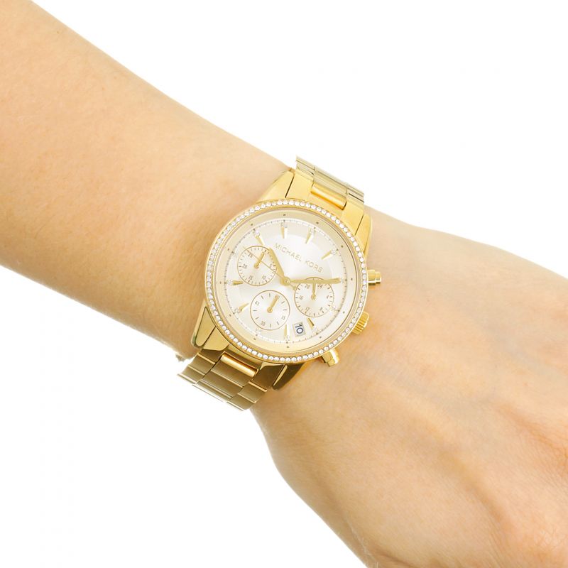  Shop Authentic Michael Kors Ritz Gold Dial Gold Steel Strap Watch for Women - MK6356 - Luxxuri