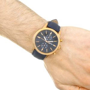  Shop Authentic Fossil Townsman Chronograph Blue Dial Blue Leather Strap Watch for Men - FS5436 - Luxxuri