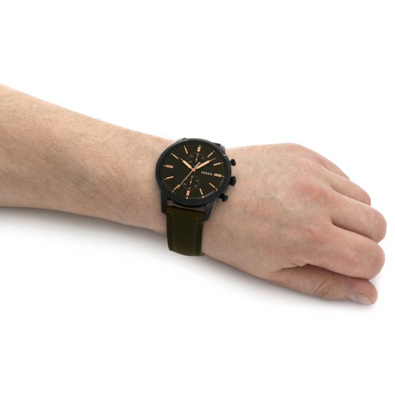  Shop Authentic Fossil Townsman Chronograph Black Dial Brown Leather Strap Watch for Men - FS5437 - Luxxuri
