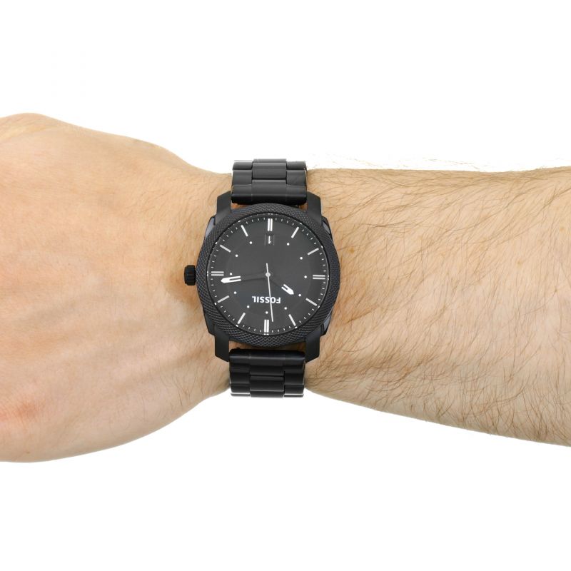  Shop Authentic Fossil Machine Black Dial Black Steel Strap Watch for Men - FS4775 - Luxxuri
