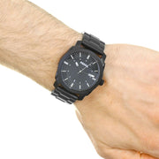 Shop Authentic Fossil Machine Black Dial Black Steel Strap Watch for Men - FS4775 - Luxxuri