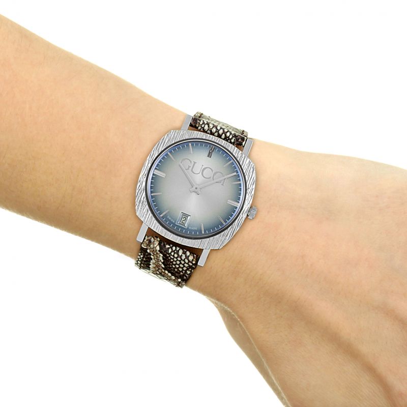  Shop Authentic Gucci Grip Vintage Silver Stainless Steel Quartz Unisex Watch 35mm - YA152401 - Luxxuri