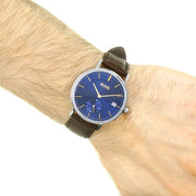  Shop Authentic Hugo Boss Corporal Blue Dial Brown Leather Strap Watch for Men - 151363 - Luxxuri