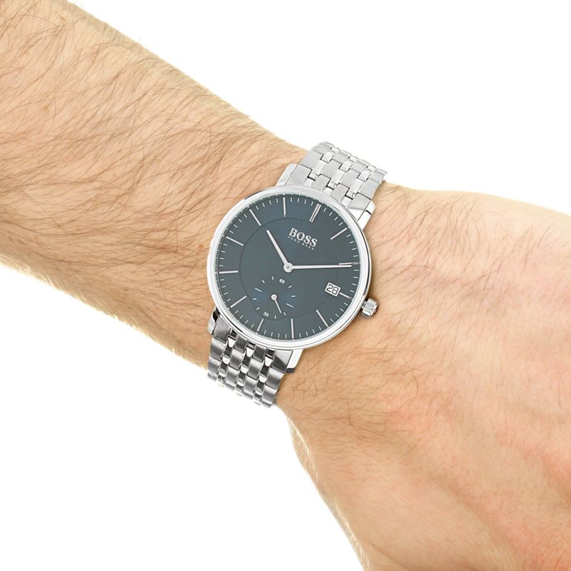  Shop Authentic Hugo Boss Corporal Blue Dial Silver Steel Strap Watch for Men - 1513642 - Luxxuri