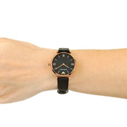  Shop Authentic Emporio Armani Gianni T Bar Black Mother of Pearl Dial Black Leather Strap Watch For Women - AR11060 - Luxxuri