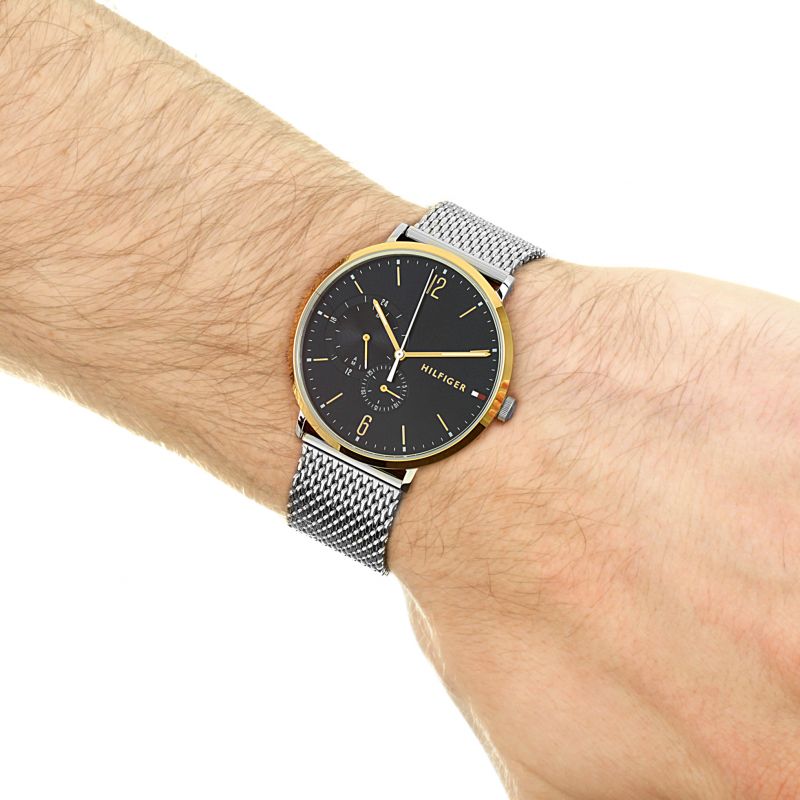  Shop Authentic Tommy Hilfiger Brooklyn Quartz Blue Dial Silver Mesh Bracelet Watch for Men - 1791505 - Luxxuri