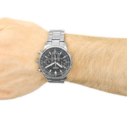  Shop Authentic Fossil Goodwin Chronograph Black Dial Silver Steel Strap Watch for Men - FS5412 - Luxxuri