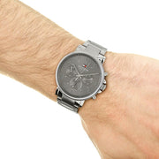  Shop Authentic Tommy Hilfiger Chronograph Grey Dial Silver Steel Strap Watch for Men - 1710382 - Luxxuri