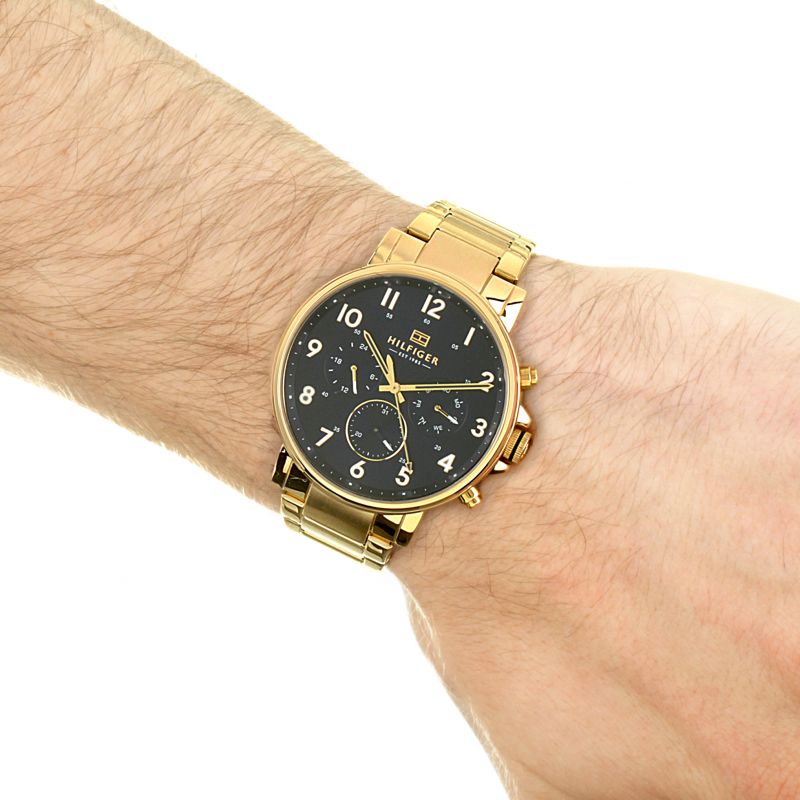  Shop Authentic Tommy Hilfiger Daniel Chronograph Blue Dial Gold Steel Strap Watch for Men - 1710384 - Luxxuri