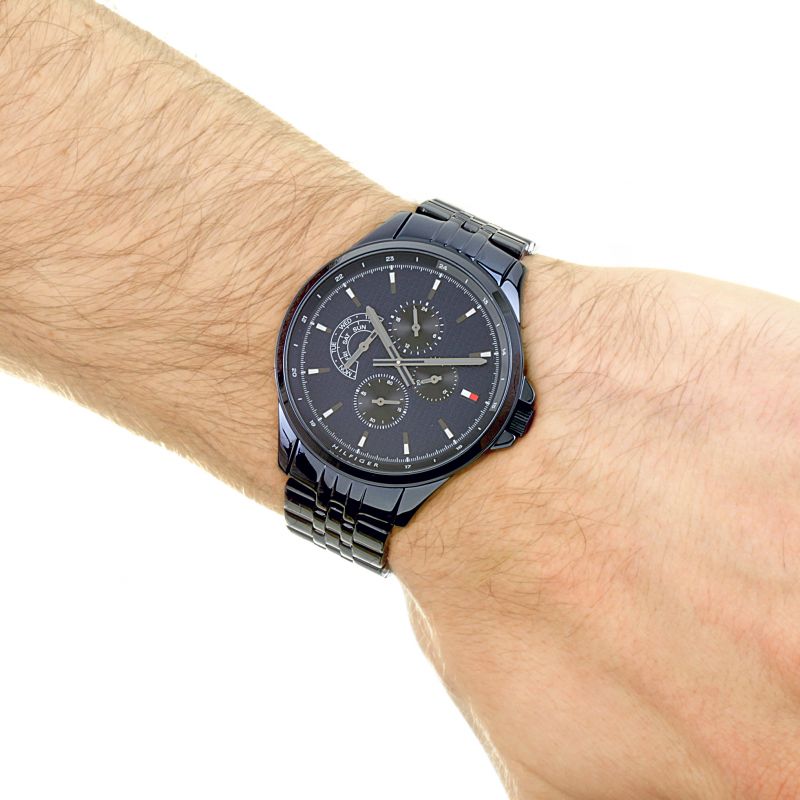  Shop Authentic Tommy Hilfiger Shawn Quartz Blue Dial Blue Steel Strap Watch for Men - 1791618 - Luxxuri