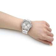  Shop Authentic Guess Frontier Diamonds Silver Dial White Rubber Strap Watch For Women - W1160L4 - Luxxuri