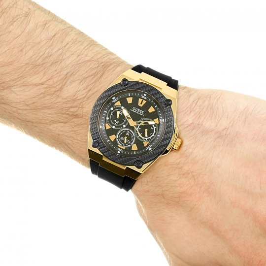  Shop Authentic Guess Legacy Black Dial Black Rubber Strap Watch for Men - W1049G5 - Luxxuri