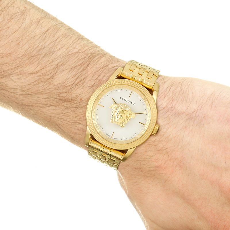  Shop Authentic Versace Palazzo Empire White Dial Gold Steel Strap Watch for Men - VERD00318 - Luxxuri