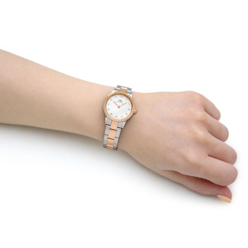  Shop Authentic Daniel Wellington Iconic Link White Dial Two Tone Steel Strap Watch For Women - DW00100358 - Luxxuri