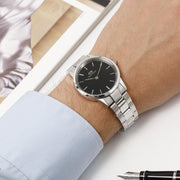  Shop Authentic Daniel Wellington Iconic Link Black Dial Silver Steel Strap Watch for Women - DW00100204 - Luxxuri