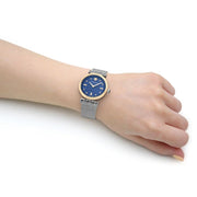  Shop Authentic Versace Meander Blue Dial Silver Mesh Bracelet Watch for Women - VELW00520 - Luxxuri