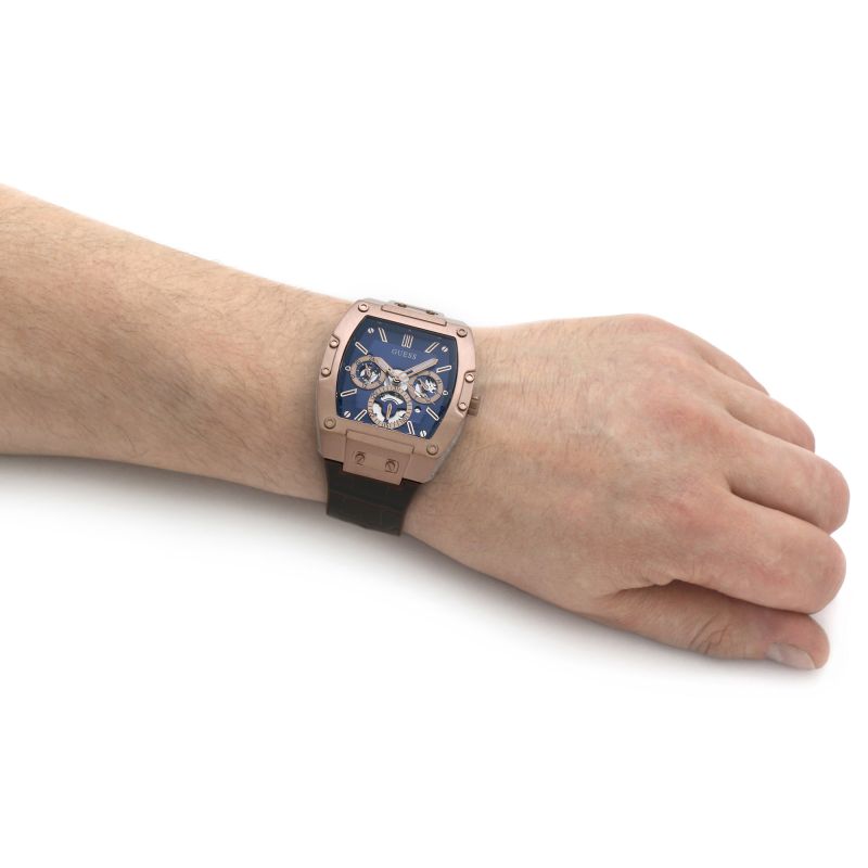  Shop Authentic Guess Phoenix Multifunction Blue Dial Brown Leather Strap Watch for Men - GW0202G2 - Luxxuri