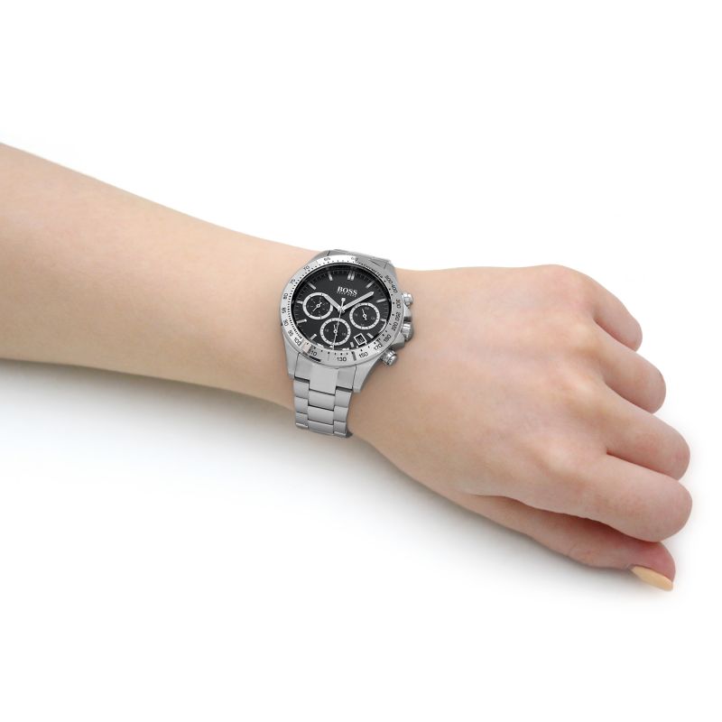  Shop Authentic Hugo Boss Novia Black Dial Silver Steel Strap Watch for Women - 1502614 - Luxxuri