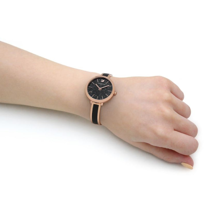  Shop Authentic Swarovski Crystalline Delight Black Dial Two Tone Steel Strap Watch for Women - 5580530 - Luxxuri