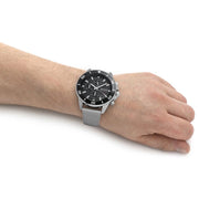  Shop Authentic Hugo Boss Admiral Black Dial Silver Mesh Bracelet Watch for Men - 1513904 - Luxxuri