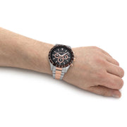  Shop Authentic Michael Kors Layton Chronograph Black Dial Two Tone Steel Strap Watch For Men - MK8913 - Luxxuri