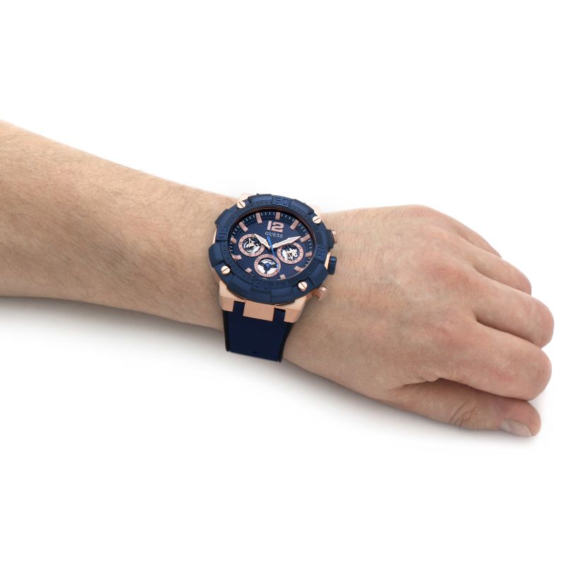  Shop Authentic Guess Navigator Chronograph Blue Dial Blue Rubber Strap Watch for Men - GW0264G4 - Luxxuri