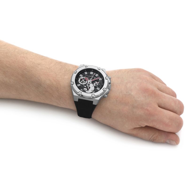  Shop Authentic Guess Third Grear Multi Function Black Dial Black Rubber Strap Watch for Men- GW0334G1 - Luxxuri