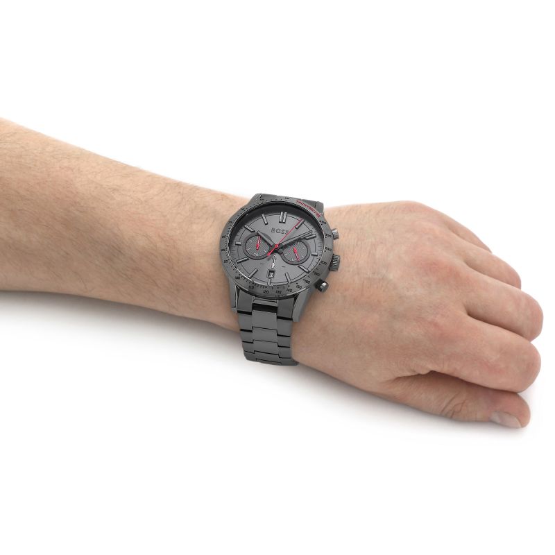  Shop Authentic Hugo Boss Allure Chronograph Grey Dial Grey Steel Strap Watch for Men - 1513924 - Luxxuri