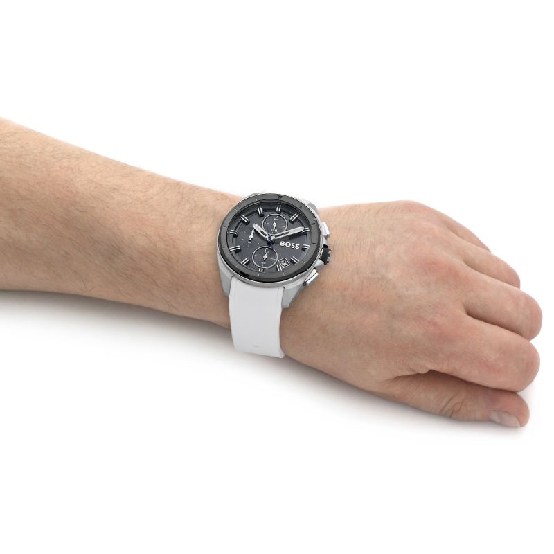  Shop Authentic Hugo Boss Volane Grey Dial White SIlicone Strap Watch for Men - 1513948 - Luxxuri