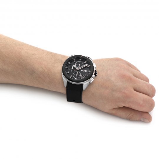  Shop Authentic Hugo Boss Volane Grey Dial Black Silicone Strap Watch for Men - 1513953 - Luxxuri