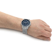  Shop Authentic Michael Kors Hutton Chronograph Blue Dial Blue Steel Strap Watch For Men - MK8952 - Luxxuri