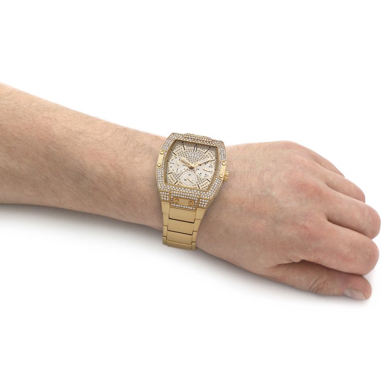  Shop Authentic Guess Phoenix Multifunction Crystals Gold Dial Gold Steel Strap Watch For Men - GW0094G2 - Luxxuri