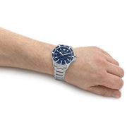  Shop Authentic Emporio Armani Meccanico Automatic Blue Dial Silver Steel Strap Watch For Men - AR60059 - Luxxuri