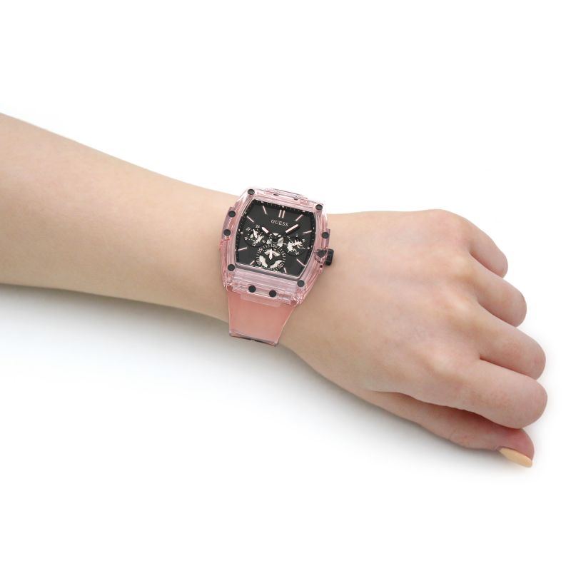  Shop Authentic Guess Sporting Black Dial Pink Rubber Strap Watch for Men - GW0032G1 - Luxxuri