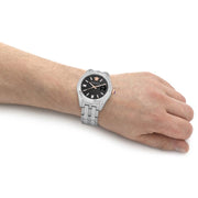  Shop Authentic Versace Greca Time Quartz Black Dial Silver Steel Strap Watch For Men - VE3K00322 - Luxxuri