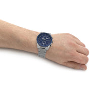  Shop Authentic Michael Kors Accelerator Chronograph Blue Dial Grey Steel Strap Watch For Men - MK9111 - Luxxuri