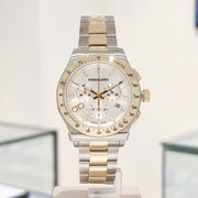  Shop Authentic Salvatore Ferragamo 1927 Chrono Silver Dial Two Tone Steel Strap Watch for Men - SFKZ00523 - Luxxuri