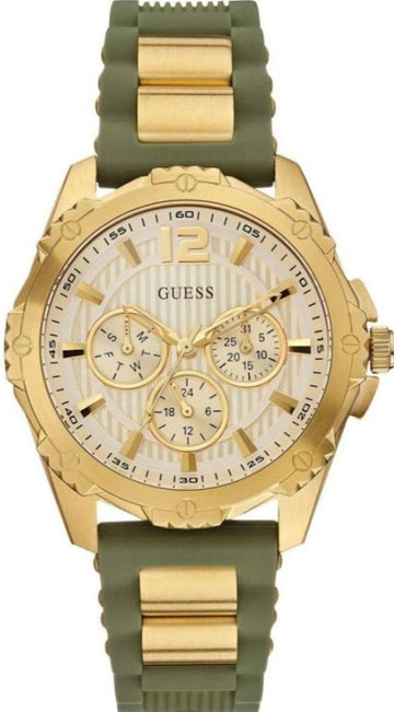  Shop Authentic Guess Interpid 2 Golden Dial Two Tone Silicon Strap Watch For Women - W0325L5 - Luxxuri